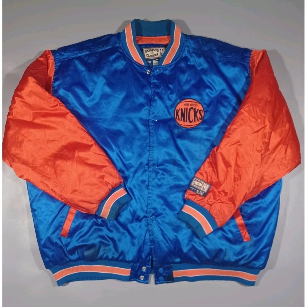 New York Knicks Jacket Mens XXL Blue Orange Quilted G-III Hardwood Classics
